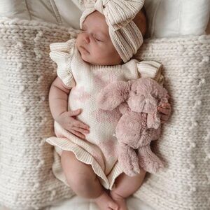 Luna + Luca Floral Frills Romper Ivory